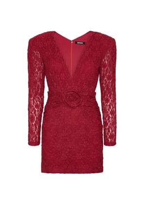 ROTATE BIRGER CHRISTENSEN lace V-neck mini dress - Red
