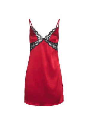 Gilda & Pearl Satin Muse lace-trim nightdress - Red