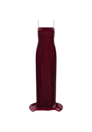 ROTATE BIRGER CHRISTENSEN silk velvet strap dress - Red