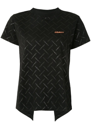 COUNTY OF MILAN County print open back T-shirt - Black