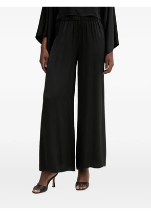 Haveone elasticated-waistband wide-leg trousers - Black