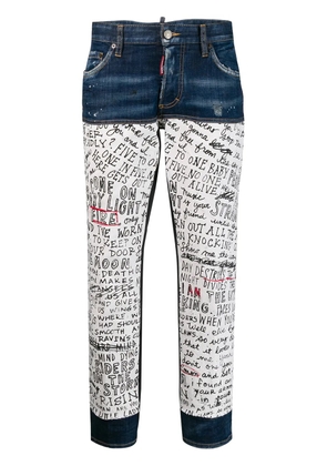 DSQUARED2 handwriting print jeans - Blue
