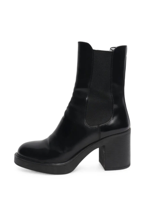 Prada Pre-Owned elasticated-side leather ankle boots - Black