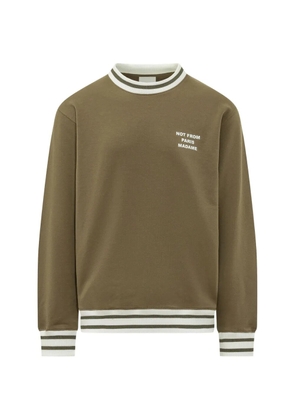 Drôle De Monsieur logo-print striped-trim sweatshirt - Brown