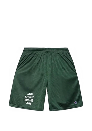 Anti Social Social Club logo-print mesh shorts - Green