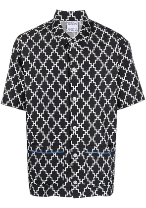COUNTY OF MILAN logo-print short-sleeved shirt - Black