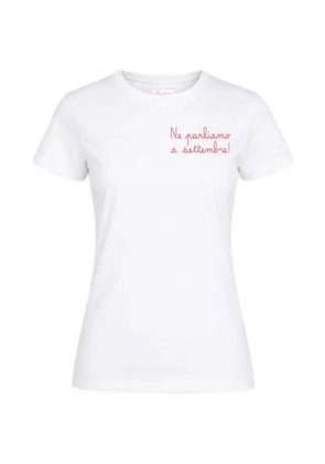 MC2 Saint Barth Emilie slogan-embroidered T-shirt - White