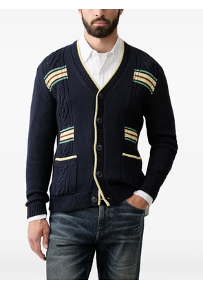 Benetton cable-knit striped cardigan - Blue