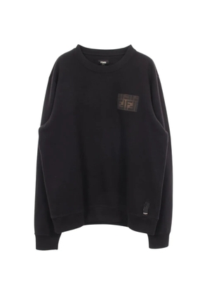Fendi Pre-Owned Zucca logo-patch sweatshirt - Black