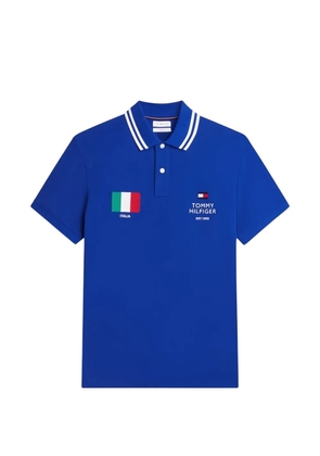 Tommy Hilfiger logo-embroidered tipped polo shirt - Blue