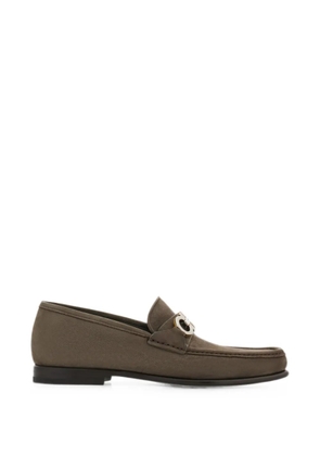 Ferragamo Gancini ornament moccasins - Grey
