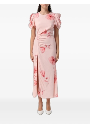MAR DE MARGARITAS midi Kristel floral-print ruched dress - Pink