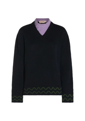 Marni layered-neck sweater - Blue