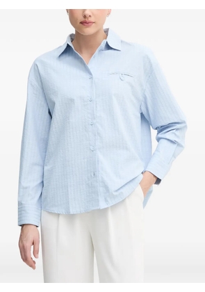 Benetton seersucker-textured button-down shirt - Blue
