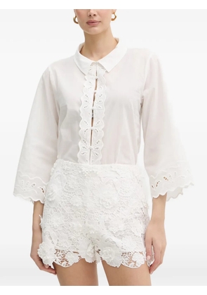 Bardot Aleria broderie-anglaise scalloped shirt - White