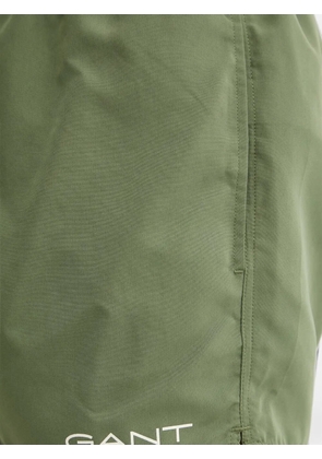 Gant logo-print drawstring swim shorts - Green