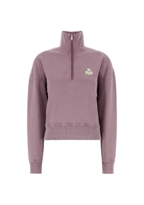 MARANT ÉTOILE logo-print quarter-zip sweatshirt - Purple