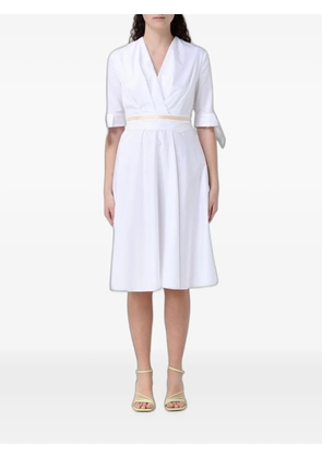 Hanita wrap-style tied-cuff dress - White