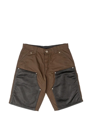 Chrome Hearts leather-panelled carpenter shorts - Brown