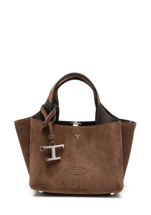 Tod's micro logo-detail suede mini bag - Brown