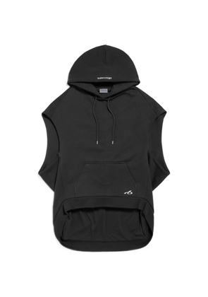 Balenciaga sleeveless regular-fit hoodie - Black