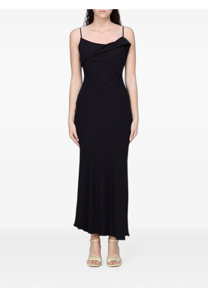 Hanita asymmetric-hem maxi dress - Black