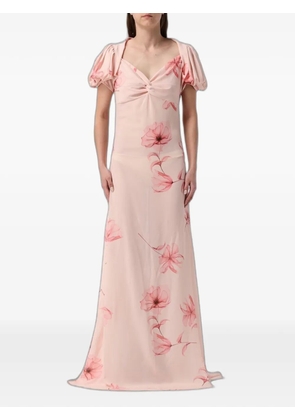 MAR DE MARGARITAS floral-print puff-sleeve maxi dress - Pink