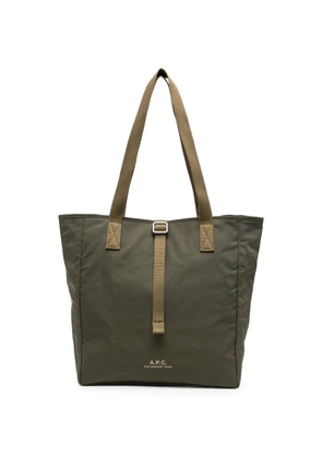 A.P.C. logo-print shoulder bag - Green