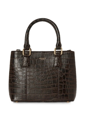 Osprey mini Adaline croc-effect leather tote bag - Brown
