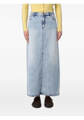 Armani Exchange faded-effect long-length skirt - Blue