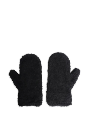 Max Mara teddy-texture mittens - Black