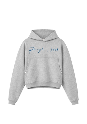 ROUGH. logo-print hoodie - Grey