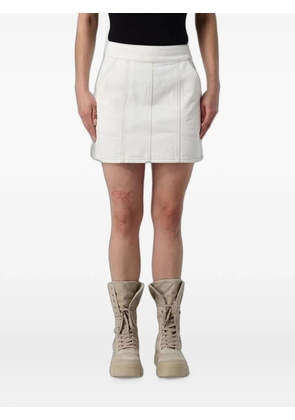 Armani Exchange panelled denim mini skirt - White