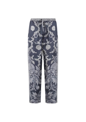 Pierre-Louis Mascia floral-print silk trousers - Blue