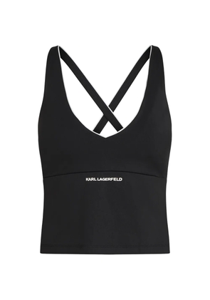 Karl Lagerfeld contrast-piping athleisure tank top - Black
