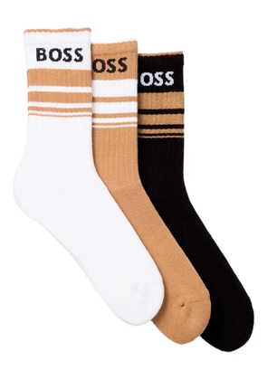 BOSS intarsia-knit logo socks (set of three) - White