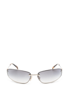 Miu Miu Eyewear logo-plaque geometric-frame sunglasses - Gold