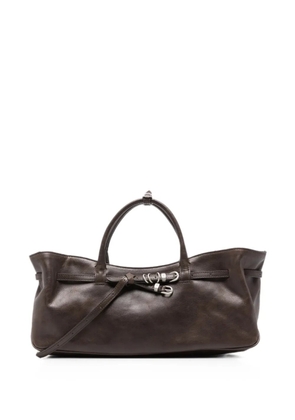 Marge Sherwood Grandma buckled leather tote bag - Brown