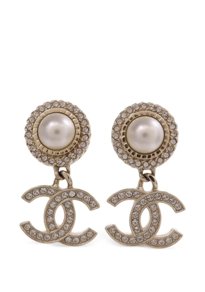 CHANEL Pre-Owned CC faux-pearl earrings - Gold