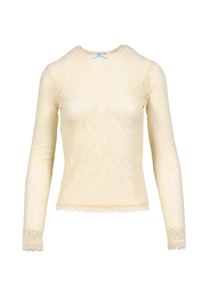 Sandy Liang Scoby lace bow-detail top - Neutrals