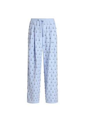 Dolce & Gabbana Vanity Trousers with Embroidery - Blue
