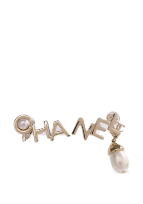 CHANEL Pre-Owned CC faux-pearl drop earrings - Gold