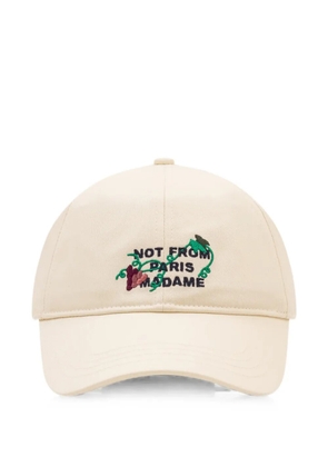 Drôle De Monsieur vine-embroidered cap - Neutrals