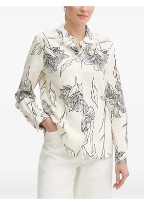 Gaudi floral-print long-sleeve shirt - White