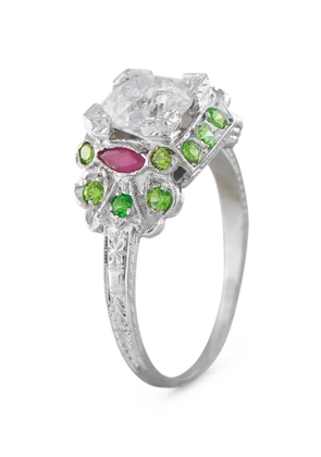 LB Exclusive diamond and demantoid ring - Silver