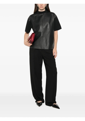 Max Mara Mstsegale short-sleeve leather T-shirt - Black