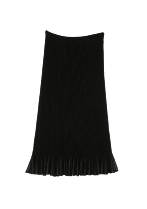 Maje pleated ruffled mid skirt - Black