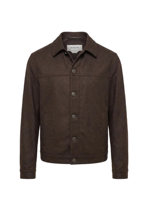 Jacob Cohën button-fastening wool shirt jacket - Brown