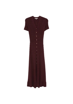 Maje cable-knit button-front maxi dress - Red