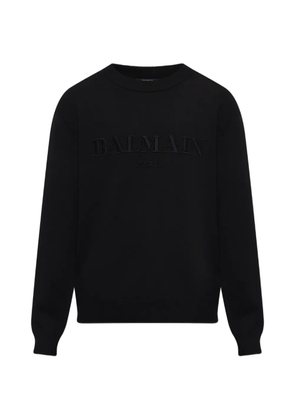 Balmain logo-embroidered sweater - Black